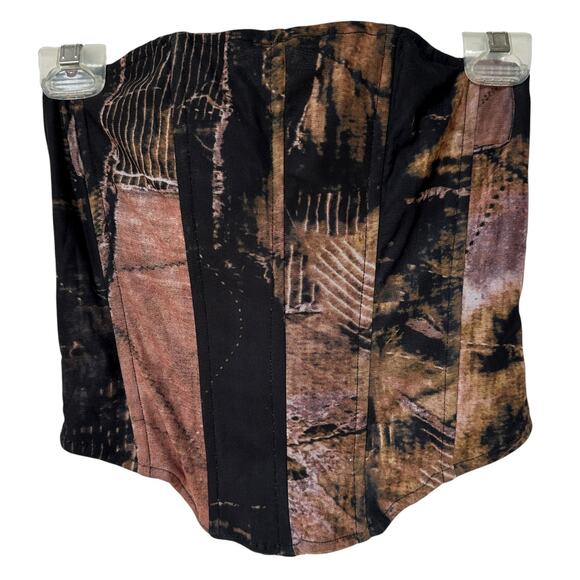 Windsor Corset Top Black Pink Tan Purple Strapless Cropped Women's Size Medium - Picture 1 of 10